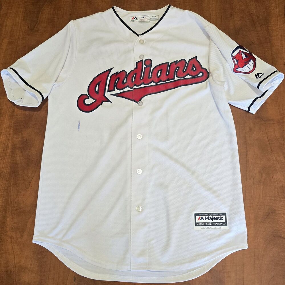Majestic Cool Base MLB Cleveland Indians Francisco Lindor Stitched Jersey M
